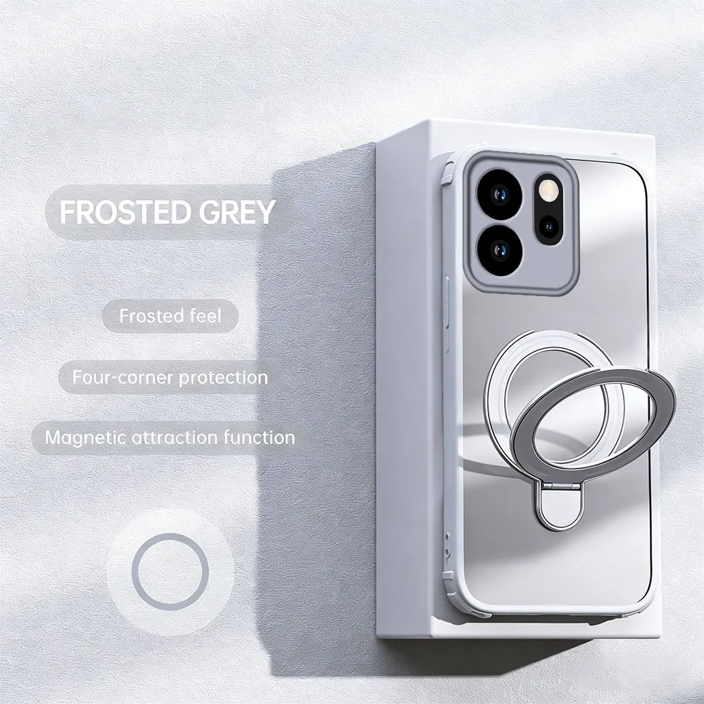 OPPO Reno 15F High-Grade Acrylic Shockproof Case with Non-Yellowing Hard Backplate and Bracket Cover