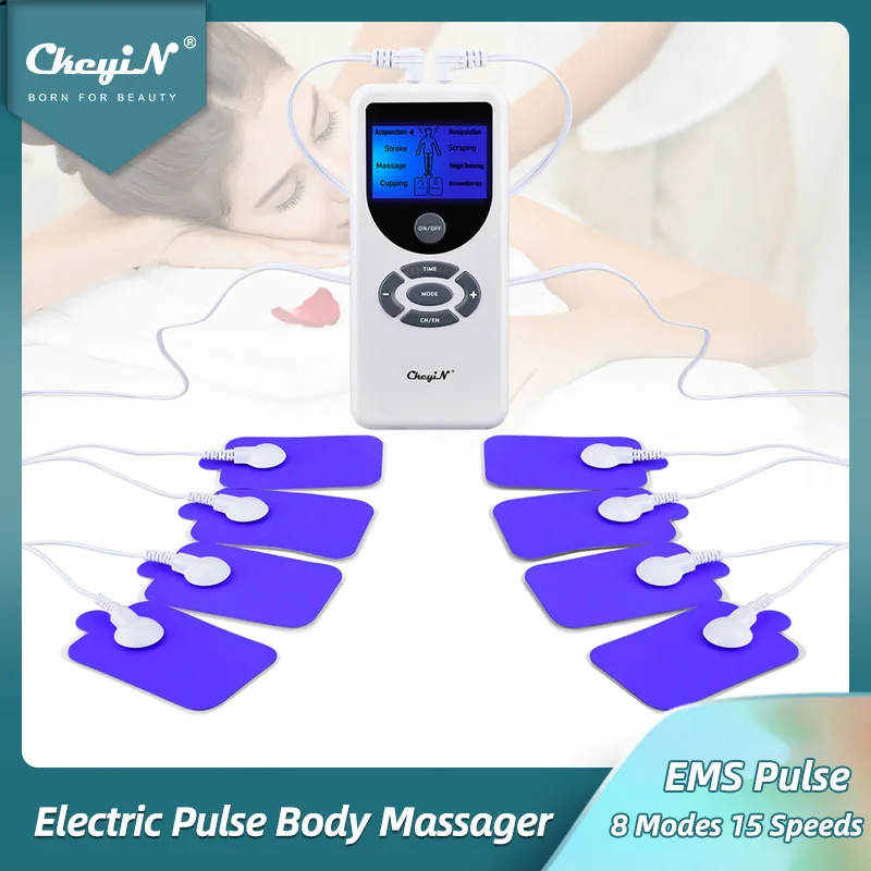 Ckeyin Electric Pulse Body Massager Microcurrent Muscle Stimulator Back Neck Pain Relief