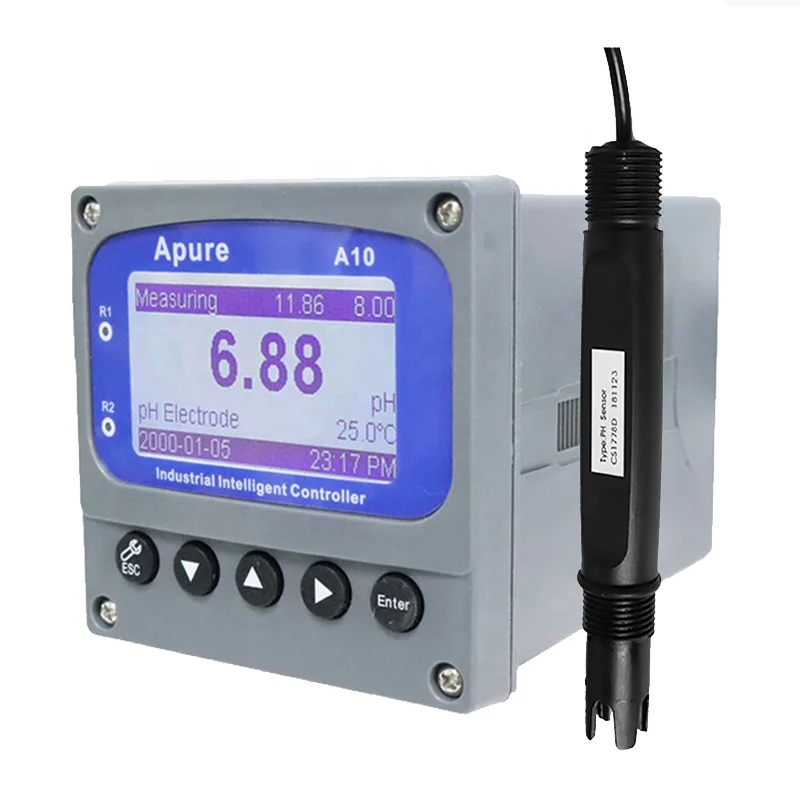 

Industrial online digital ph meter controller aquarium ph/orp controller meter with 4-20ma 2 relays for water treatment