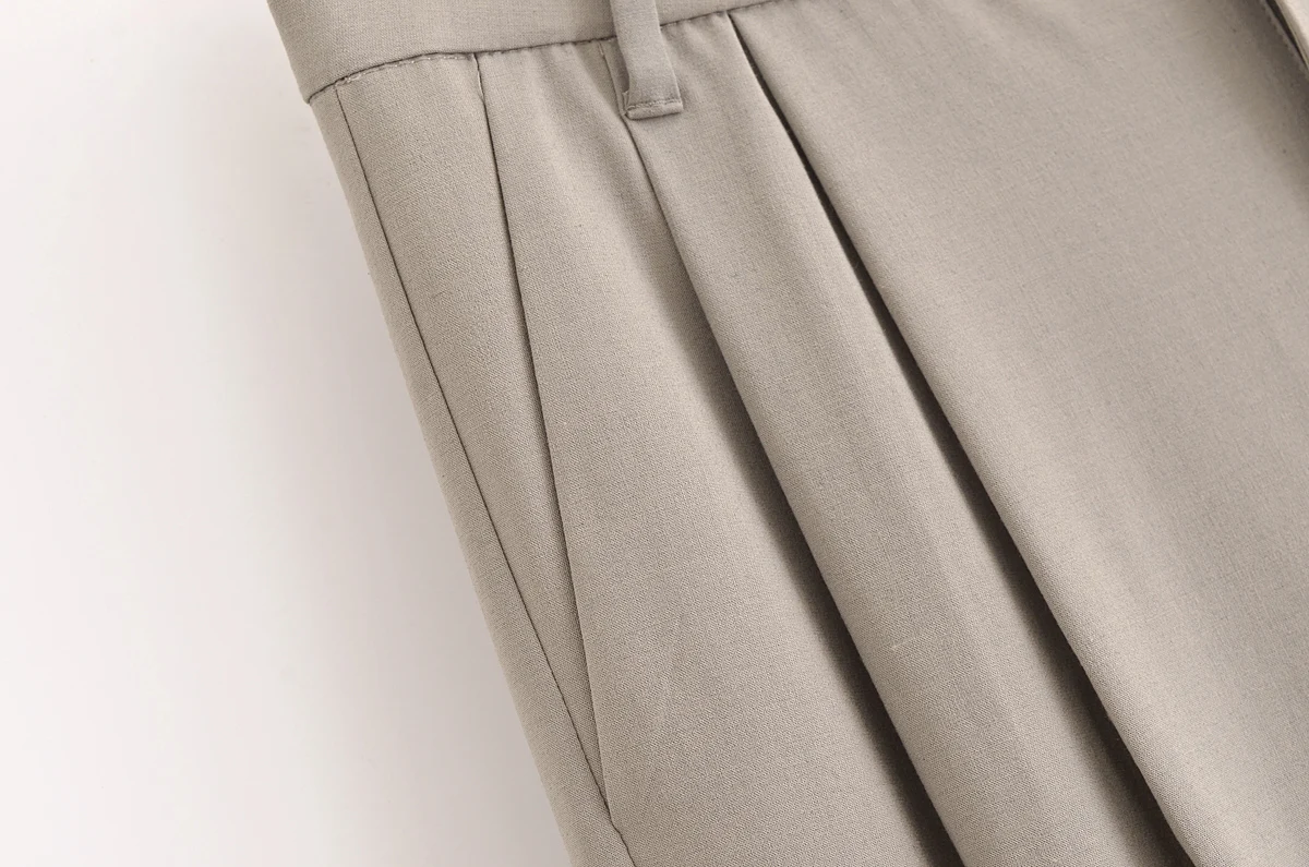 Tangada Women Black Wide Leg Suit Pants Trousers Lady Pants 6P0109