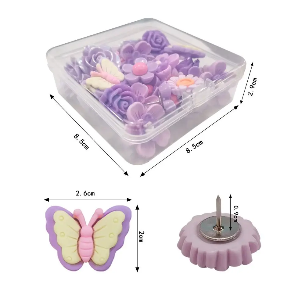 30Pcs 쉬운 설치 DIY 나비 푸시 핀 크리 에이 티브 3D 엄지 못 재사용 가능한 다채로운 장식 스터드 벽 마커
