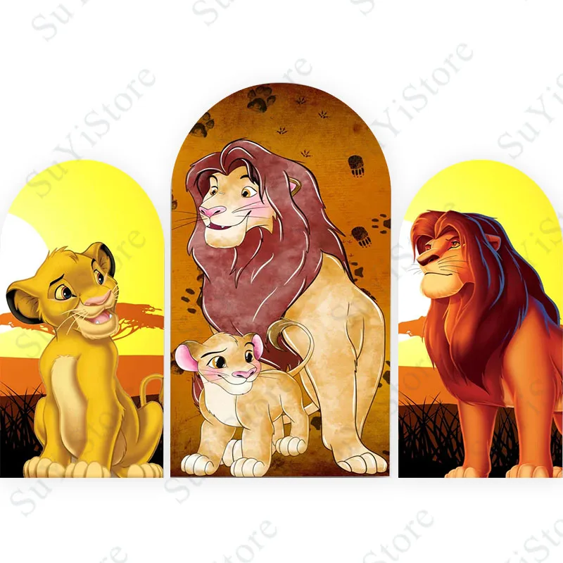 

The Lion King Arch Backdrop Kids Birthday Party Little Simba With Father At Sunset Photography Background For Photo Props