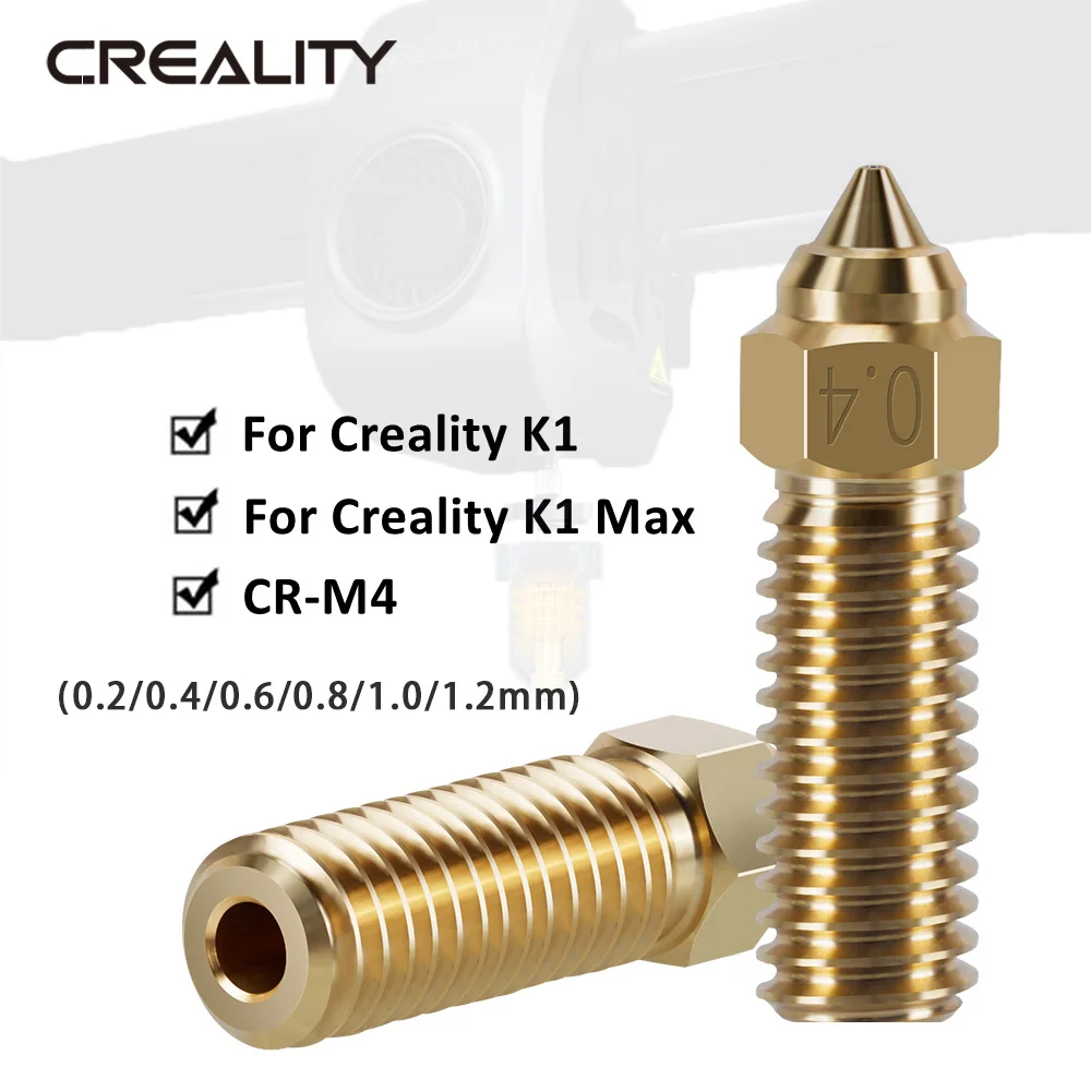 

Creality K1/K1 Max Nozzle 1pcs Brass High-speed 3D Printer Nozzles 0.2/0.4/0.6/0.8/1.0/1.2mm Fit 1.75mm Filament for K1MAX CR-M4