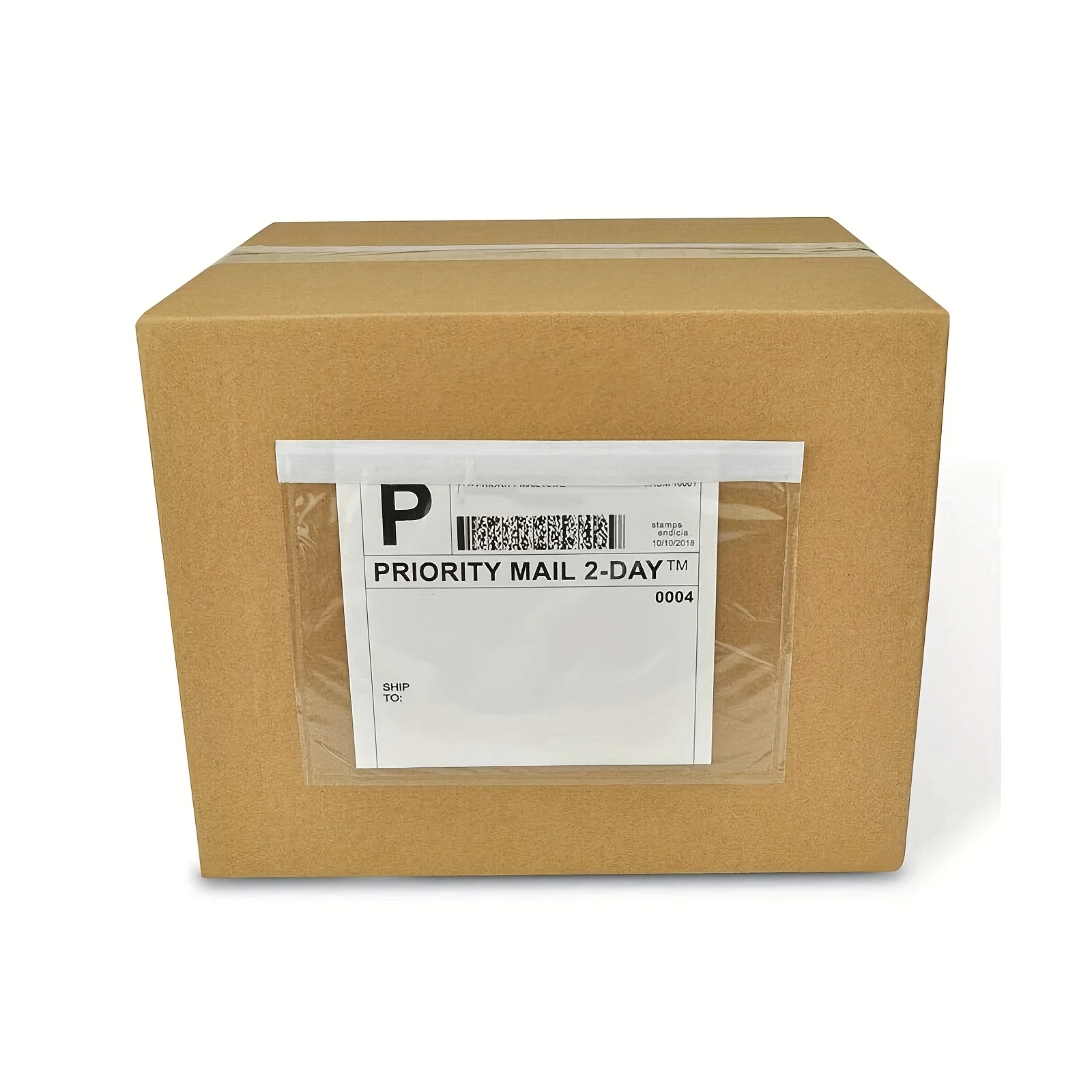 100pcs Clear Self-Adhesive Shipping Label Sleeves 4.5" x 5.5" - Waterproof Mailing Envelopes, Top Loading Packing List