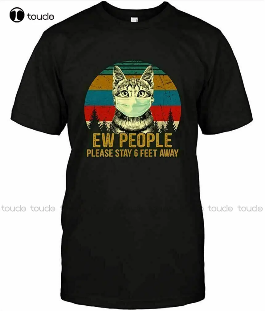 

Pleaae Stay 6 Feet Away Cat Wearing Mask Social Distancing T-Shirt Tee Custom Shirt Fashion Tshirt Summer New Popular Tshirt