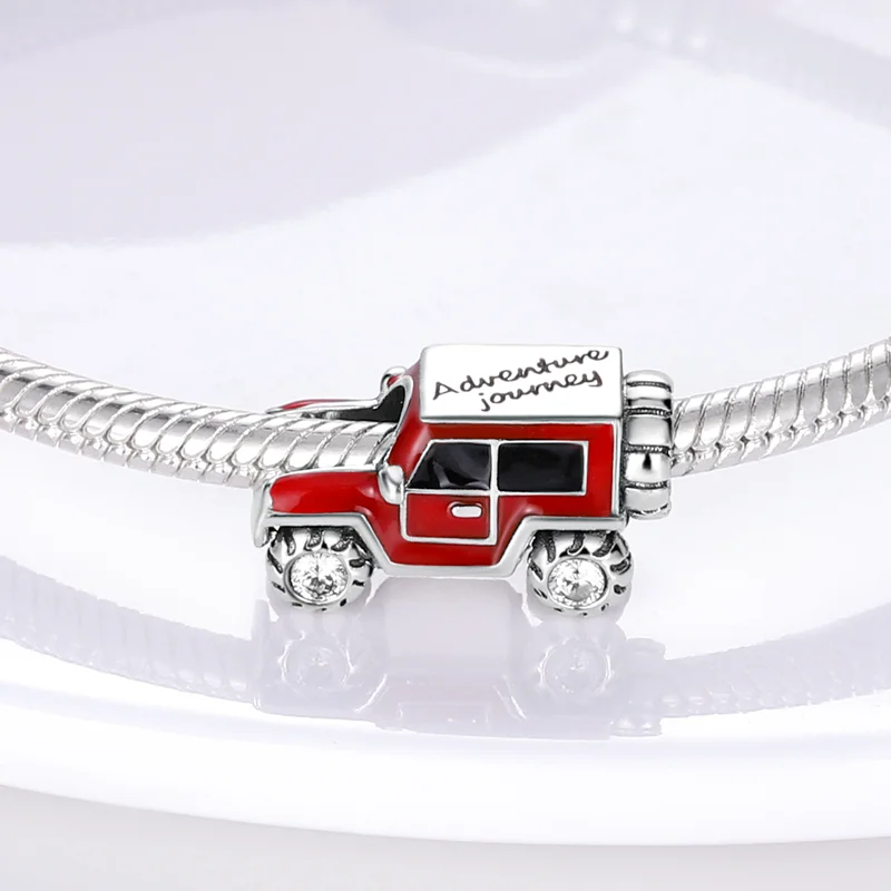 Charm Jewelry 925 Sterling Silver Airplane Train Pink Car Bike Charms For Pendant Bracelet