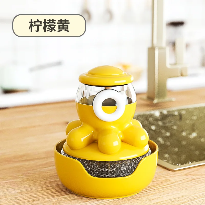 Kitchen Dish Cleaning Brushes Automatic Soap Liquid Adding Pot Brush Strong  Decontamination Brushes for Kitchen Accessories - AliExpress