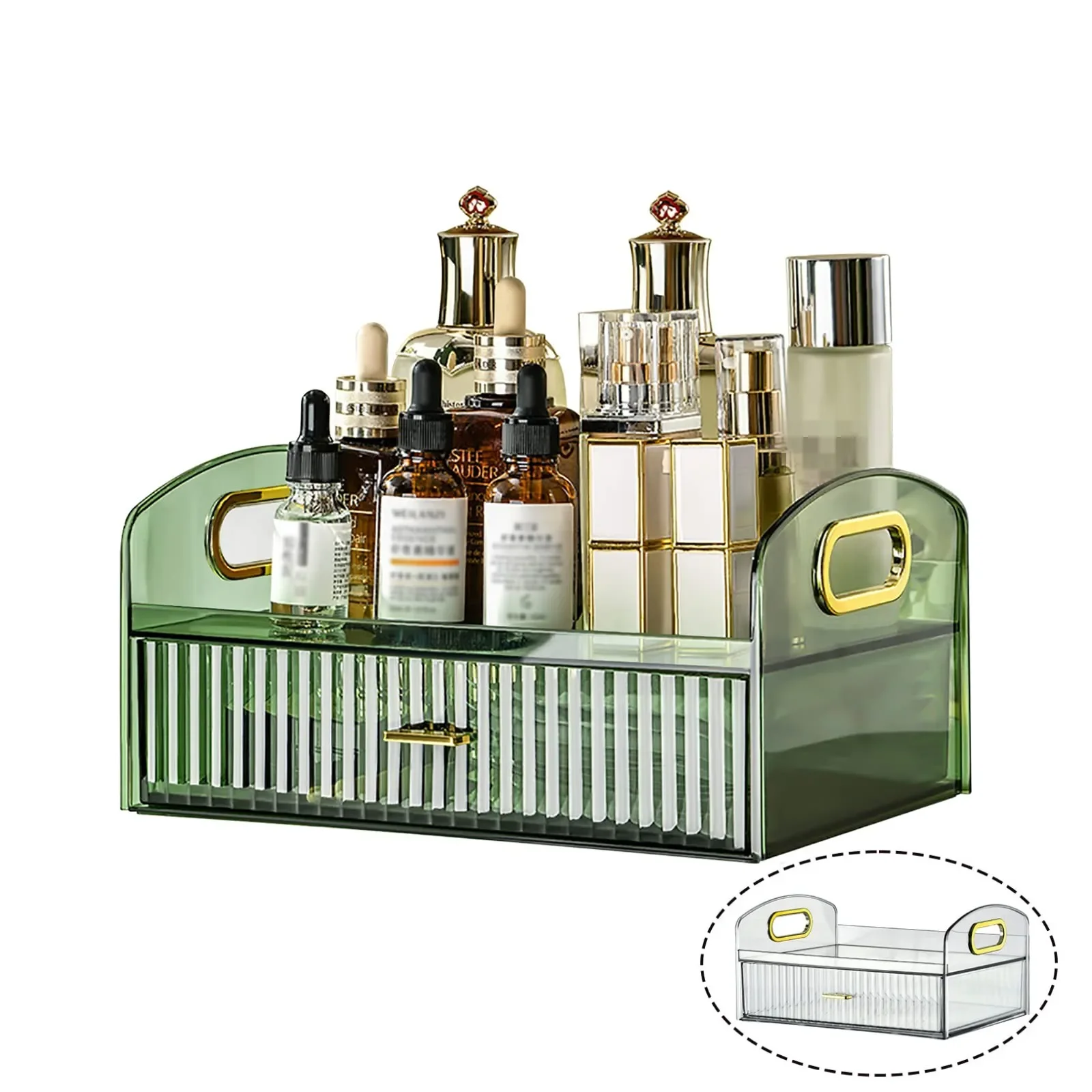 

Case Desktop Bathroom Display Jewelry Organizer Box Storage Drawers Brush for Acrylic Vanity Holder Makeup Cosmetic
