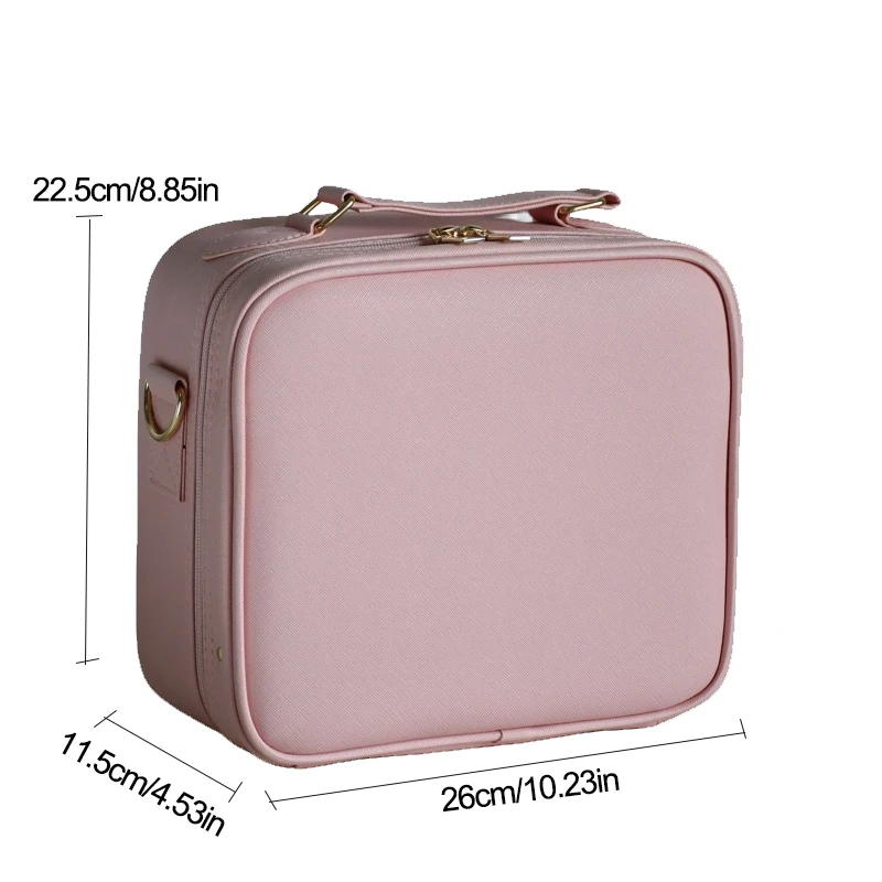 2022 New PVC Lighted Cosmetic Case with Mirror LED Portable Cosmetic Bag  Large Capacity Makeup Storage Box - AliExpress