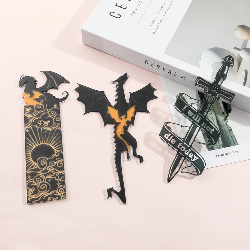 Acrylic Dragon Tassels Bookmark Magic Mysterious Ancient Beast Fantasy Page Marker Bookmark for Students Teachers acrylic bookmark animal bookmark bookmark page holder bookmark holder