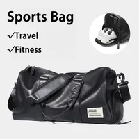 Likros Gym Bag Mens Small Trave Duffel Bag, Swim Sports Bag with Shoes Compartment Waterproof Weekender Overnight Bag Tote Bag 1