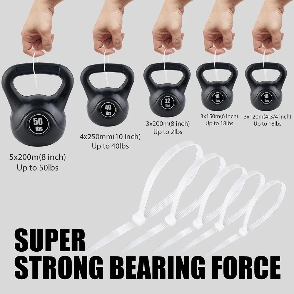 Nylon Cable Ties 100-1000pcs Nylon Cable Zip Ties Adjustable Self-locking Cord Ties Durable Plastic Cable Binding Wrap Straps for Office