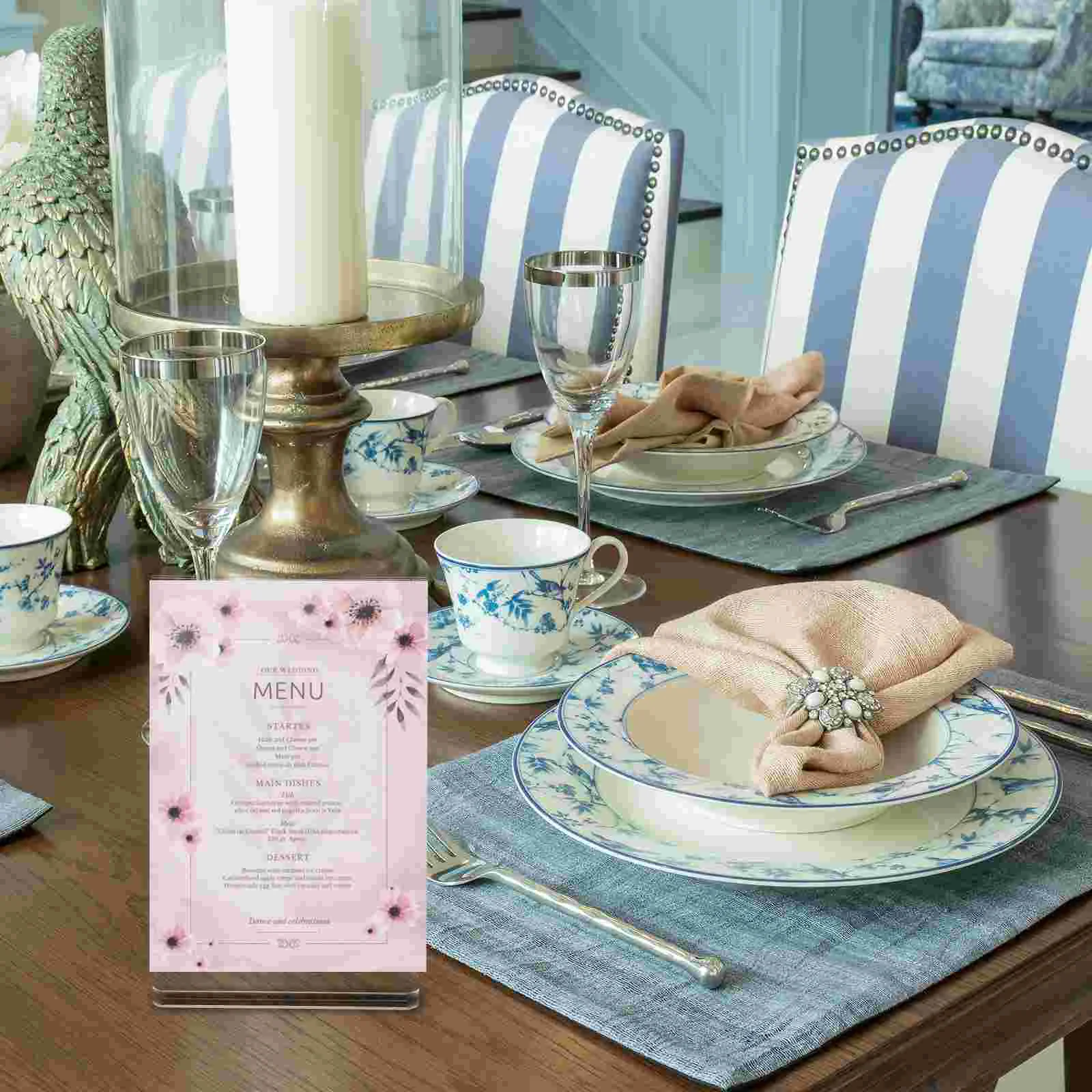 2 Pcs Restaurant Restaurant Menu Display Shelves Sign Stands for Clear Holder Document Acrylic Holders Table Frame