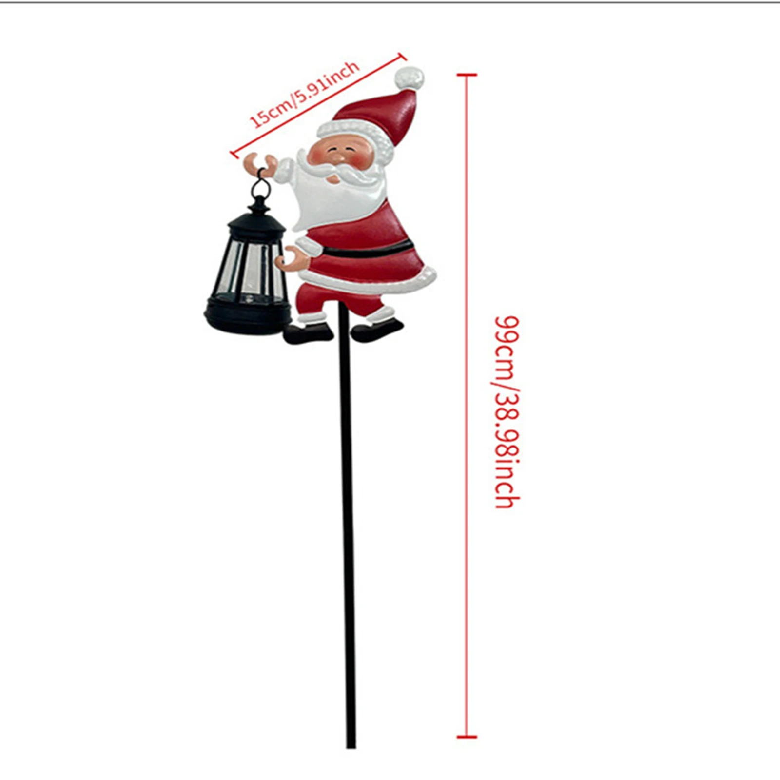 Christmas Santa Solar Kettle Lights Waterproof Christmas Santa Ground Light with 2 Colors Metal Outdoor Kettles Light for Decor