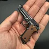 New 1:3 92F Metal Keychain Model Toy Gun Miniature Alloy Pistol Collection Fidget Toy Pendant Christmas Gifts 1
