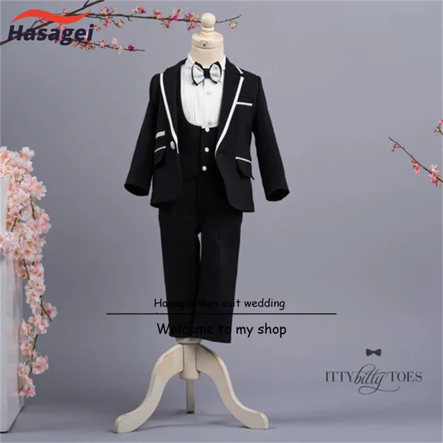 Vestito Formale Bambino - Set Smoking Con Papillon, Blu Scuro, Taglie 1-4 Anni, Cotone Misto - Foto 8