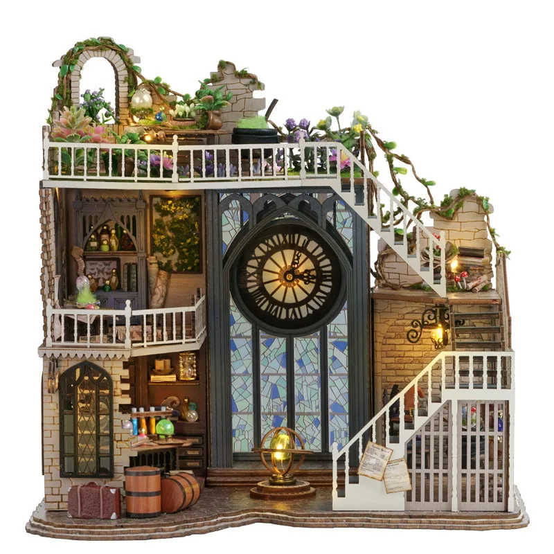 Kit Di Costruzione In Miniatura In Legno Fai Da Te Casa Magica Casa Con Luce A Led Assemblata Libreria Casa Delle Bambole Decorazione Della Casa Regal