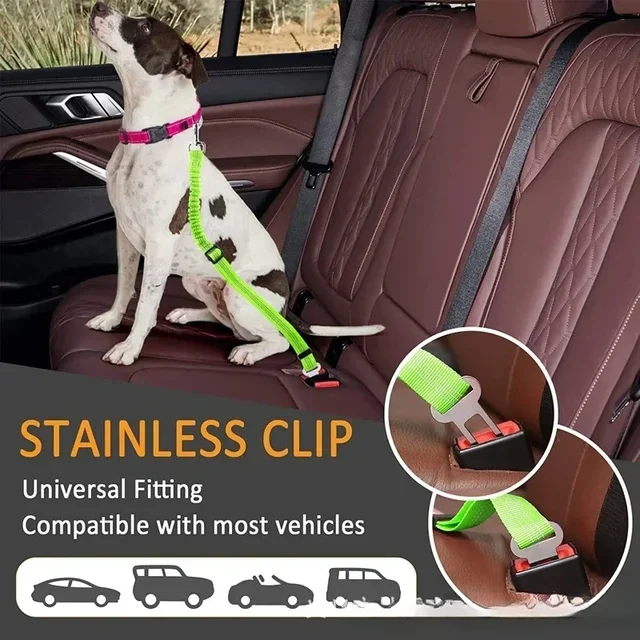 Elastic Nylon Dog Seat Belt for Small Large Dogs Adjustable Reflective Durable Lead Puppy Travel Car Safety Rope Dog Harness 4