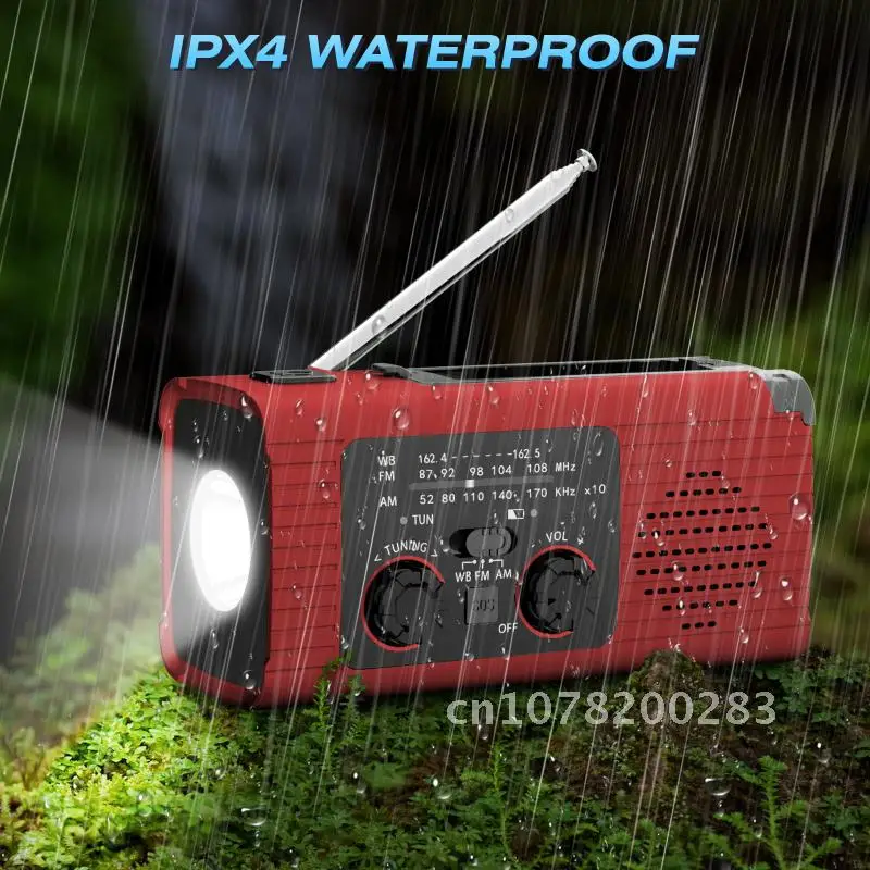 

2023 New Radio Multi-Function Flashlight Solar Hand-Cranked Radio Charging Emergency Radio With Flashlight