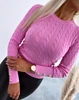 Suéteres de punto para mujer, jersey de manga larga con cuello redondo y botones trenzados, otoño e invierno, novedad de 2023