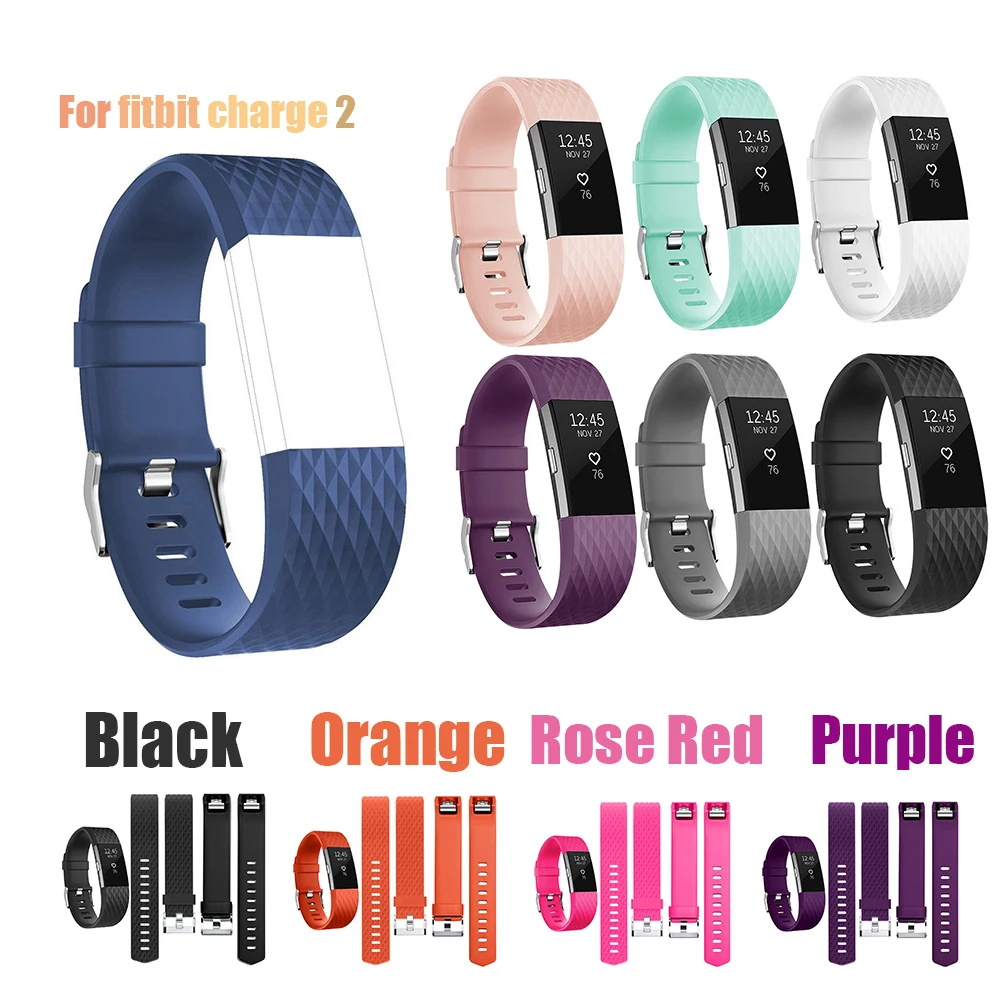 Сменный ремешок для смарт-часов Honecumi браслета Fitbit Charge 2 черный регулируемый