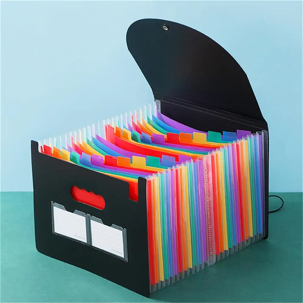 Organizador de archivos de acordeón, bolsa de almacenamiento de carpeta multicapa A4, 13 bolsillos, 25 bolsillos
