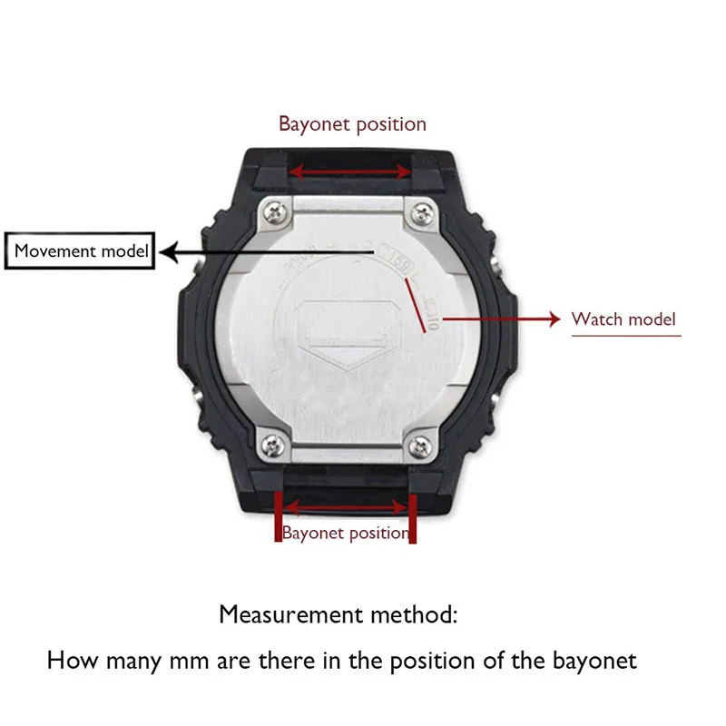Durable Black Silicone Pin Buckle Watch Strap - Rubber Wrist Band Bracelet