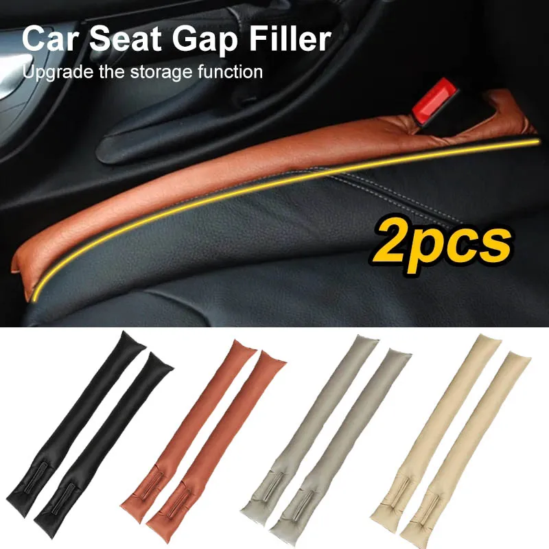 2Pcs Car Seat Gap Filler Soft Car Styling Padding Leather Leak Pads Plug  Spacer Universal Car Accessories Interior Car Organizer