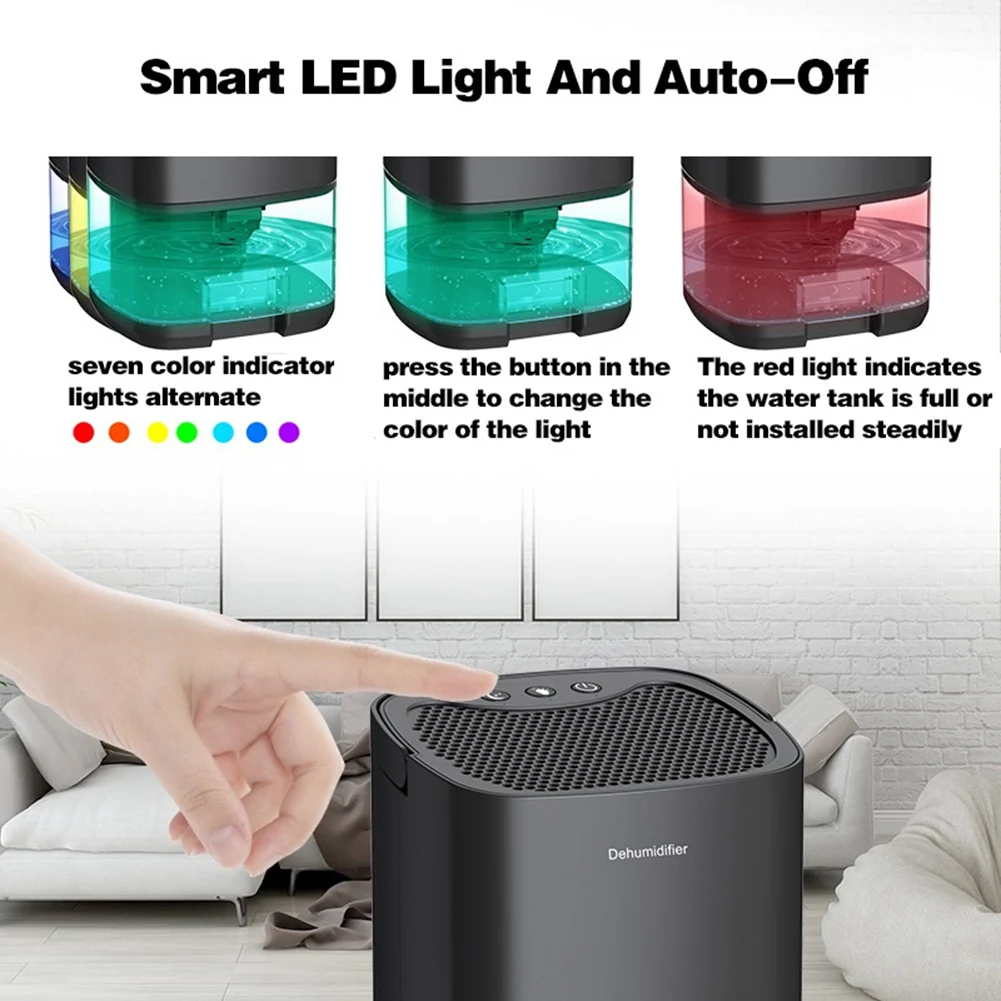 Dehumidifier and Air Purifier 2 in 1 for Home for Room for Kitchen, Mute Moisture Absorbers Air Dryer Black EU Plug