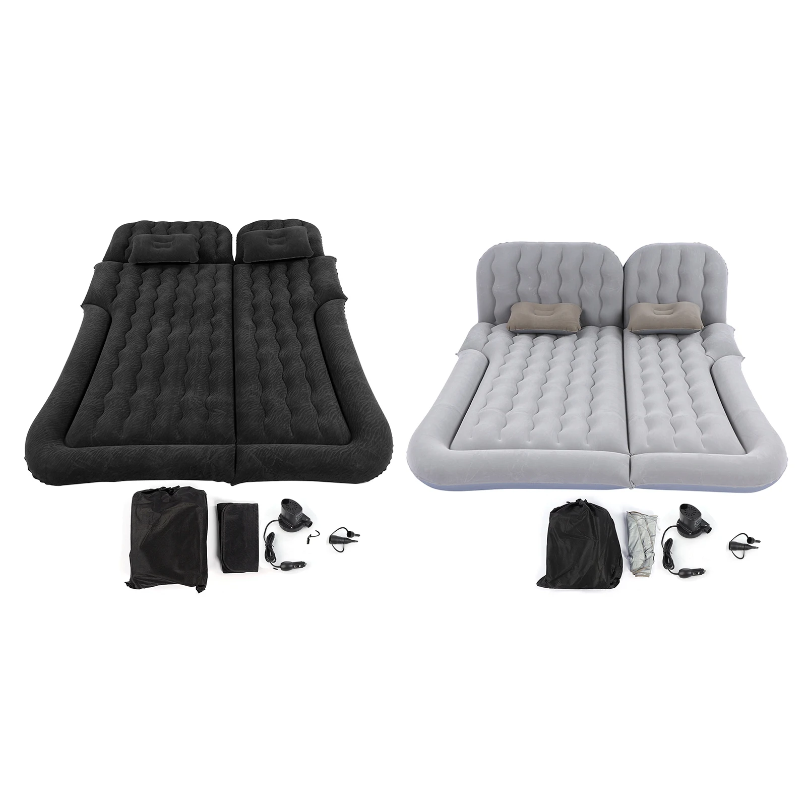 2‑In‑1 Multifunction Inflatable Travel Mattress PVC Flocking Soft Sleeping Rest Cushion for Car SUV Car Inflatable Bed
