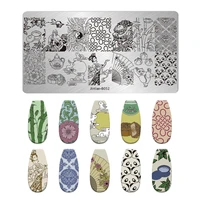 Summer Fruits Nail Stamping Plates Lines Animal Geometry Theme Template Mold Watermelon Nail Art Stencil Tool Stamping Templates 2