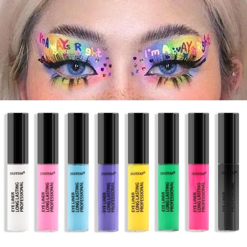 8 Color Eyeliner Liquid Pencil Waterproof Easy To Wear Make Up Matte Eye Liner Blue Pink Green White Black Purple Yellow Eyliner 4