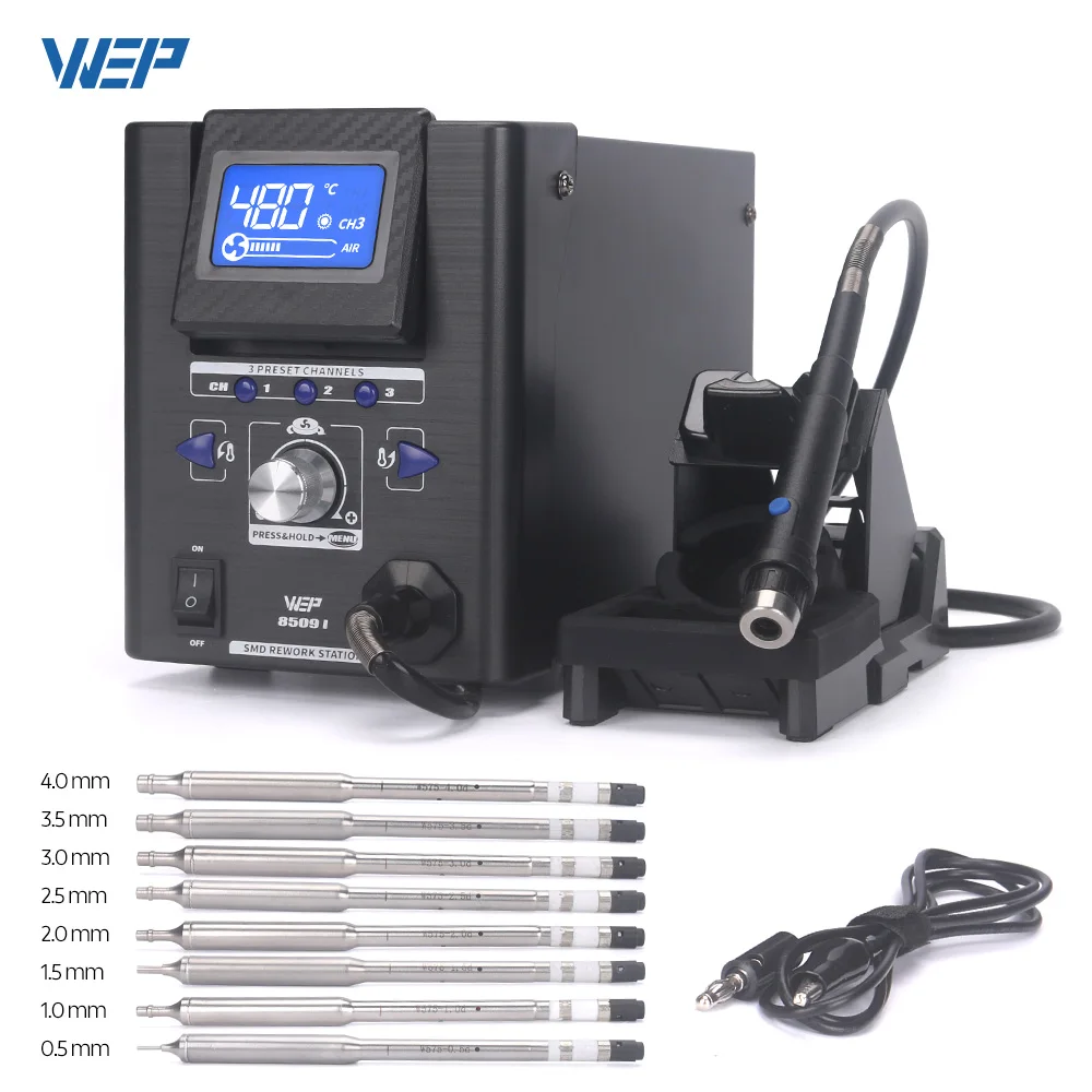 WEP 8509-I Precision Hot Air Soldering Station With 0.5mm Nozzle For Microscope Electronics, Desoldering SMD Phone Repair Tool