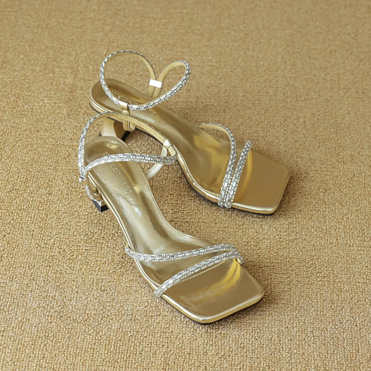 Women Diamond Party Wear Shoes Sexy Ladies Summer Stiletto High Heel Sandals