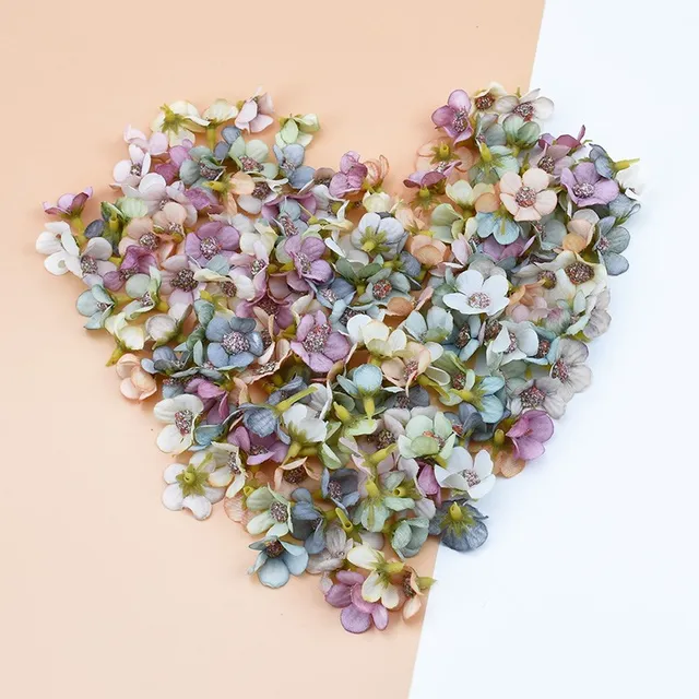 Mini mur de fleurs artificielles pour couronne, scrap de mariage, décoration d'intérieur, guirxiété de bricolage, coiffure multicolore, détruire AndrHead, 50 pièces, 2cm 6