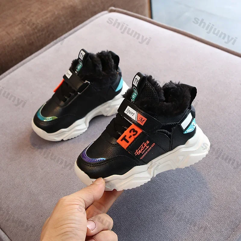 Children Winter Cotton Shoes Girls Plush Thickened Anti-skid Shoe Boys Warm Sneakers Baby Soft Comfortable Winter Toddler Shoes baby shoes children sports shoes