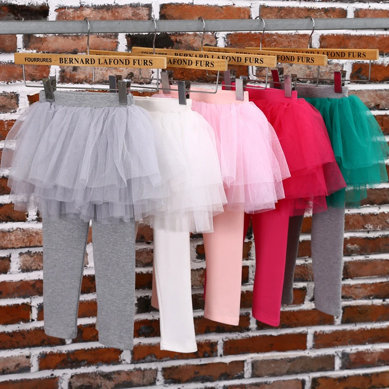 Leggings de algodão tutu e saia infantil, calça infantil, calças meninas, roupa de bebê, lápis, primavera, verão