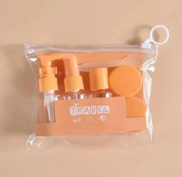Travel Toiletry Bottle Set - 7-Piece Refillable Leakproof Lightweight Containers for Camping and Gym Essentials