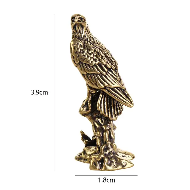 Mini figurine d'aigle en laiton pur de style chinois, ornements Feng Shui, artisanat en résine, sculpture l'inventaire, décoration de la maison créative 6