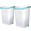 Home Logic 2 Bushel Rolling Plastic Laundry Hamper with Pop-up Handle, White, 2 Pack 1