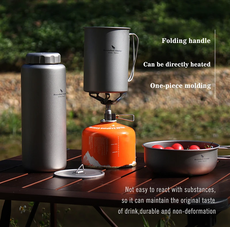 Description Picture 2 of itemBoundless Voyage Titanium Water Bottle 1050ml Camping Canteen Cycling Sport Drinking Bottle Metal Big Capacity Leak-Proof Flask