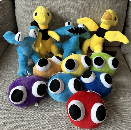 IVCSATB Rainbow Friends Plush, Cyan Plush, Lookies Plush, Yellow Rainbow  Friends Chapter 2 Plushies (1-Set)