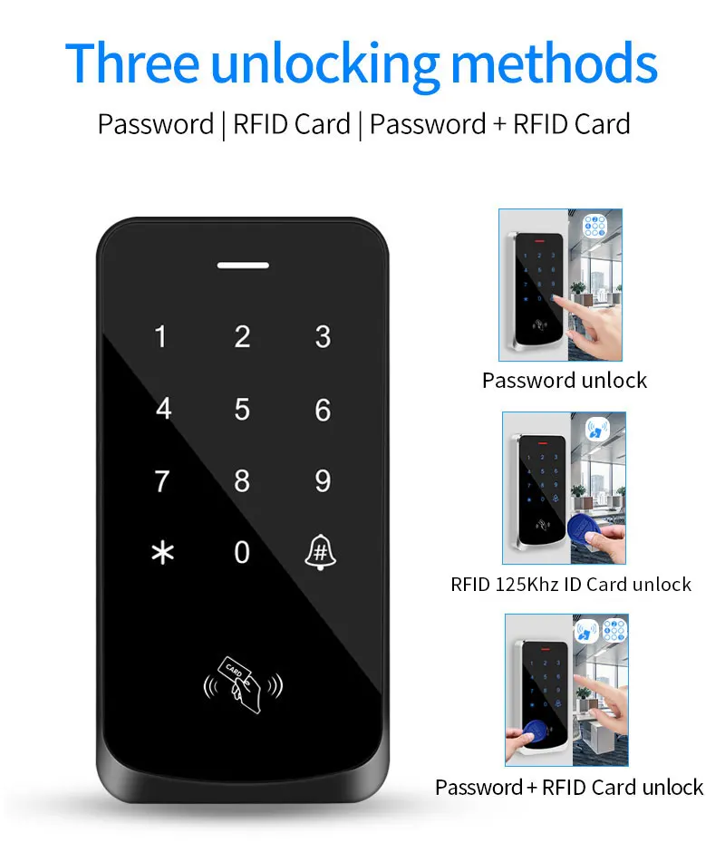 Access Control Digicode Keypad RFID 125KHz Keyboard Backlight Touch Door Opener