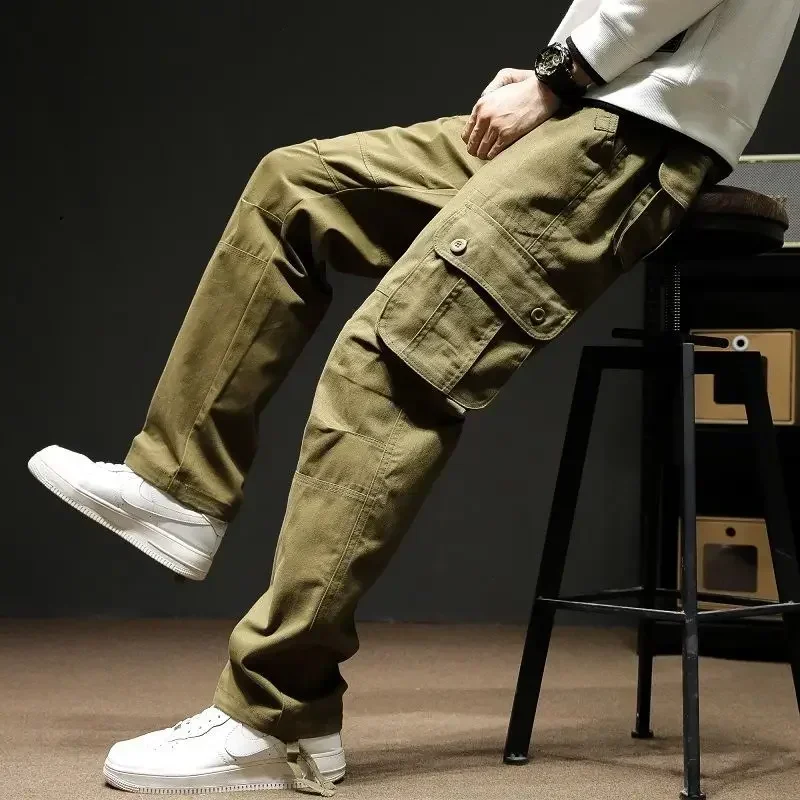 thumbnail image 1 of Pantalones de camuflaje multibolsillos de gran tamaño para hombre, pantalones cargo de camuflaje de alta calidad estilo Harajuku Emo con múltiples bolsillos y corte regular para hombre, 1 of 5