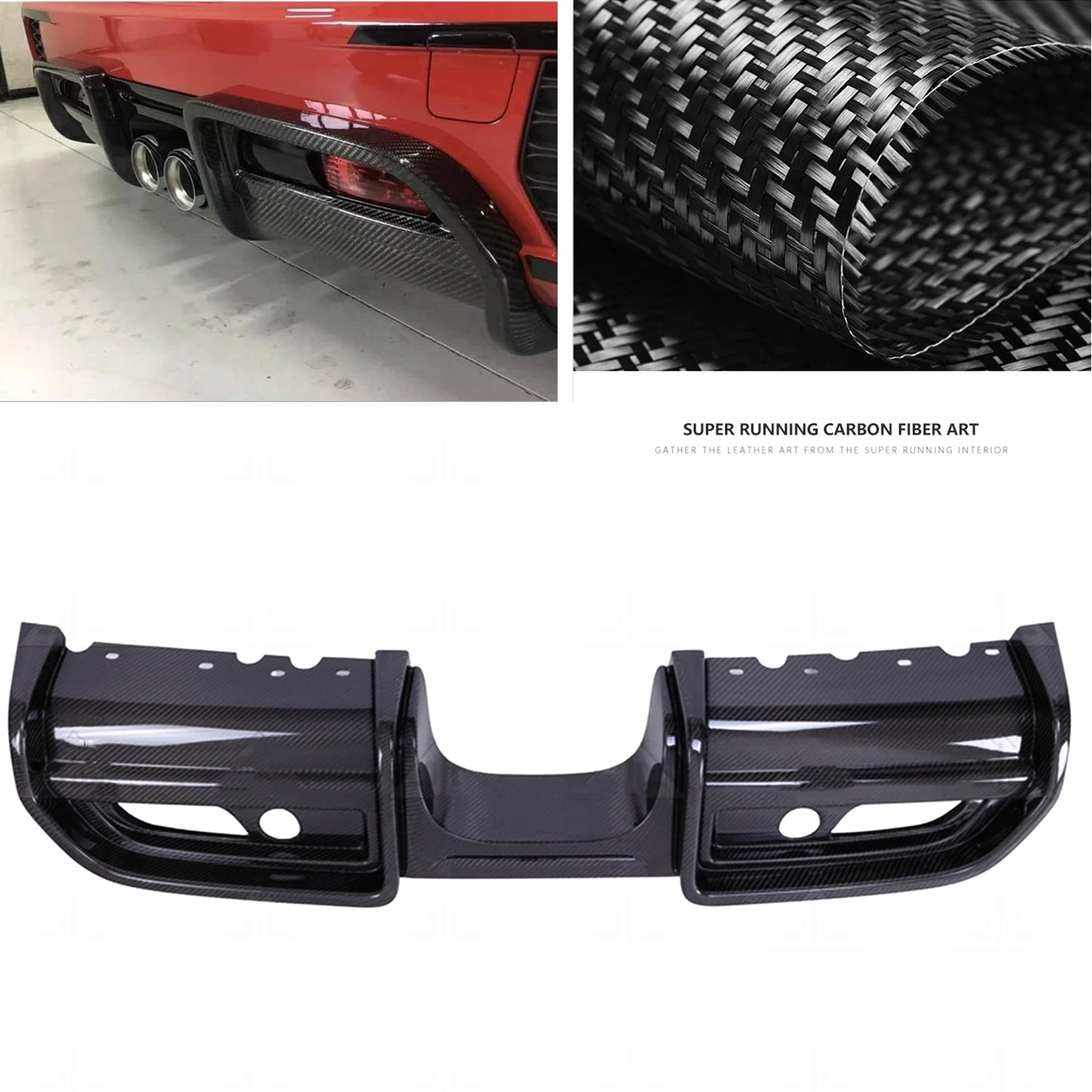 Diffusore Paraurti Posteriore In Fibra Di Carbonio Lip Car Center Scarico Spoiler Plate Splitter Per Mini Cooper F56 Jcw Style