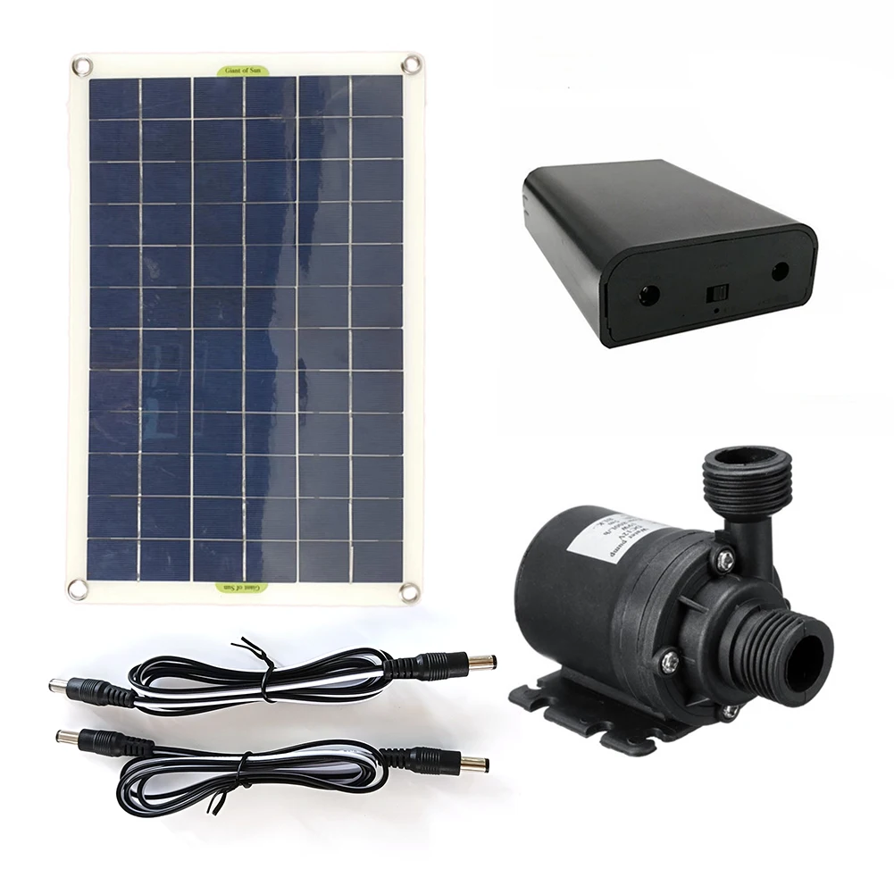Pompe à Eau Solaire 50W 800L/H - Kit Avec Panneau, Pompe 12V Silicone, Pour Bassin, Fontaine, Jardin