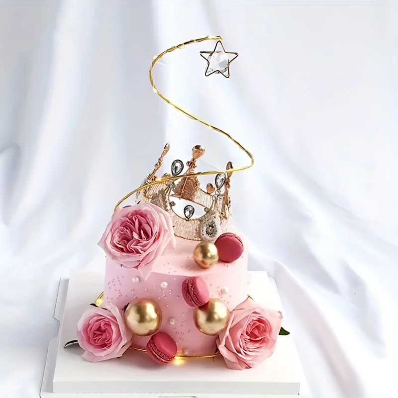 Iron Crystal Spiral Ball Cake Decoration