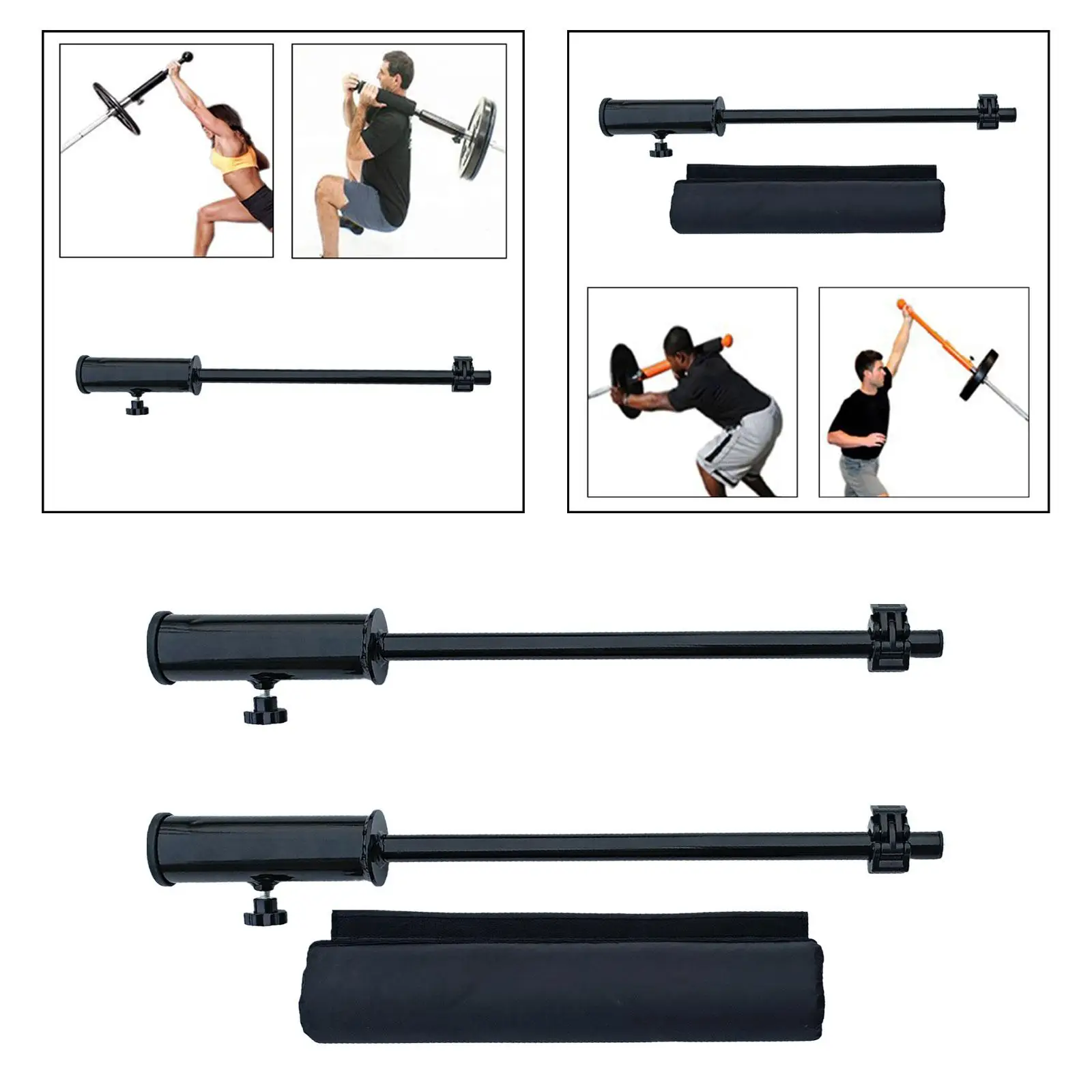 Fitness Barbell Deadlift Training Handle Attachment Home Gym