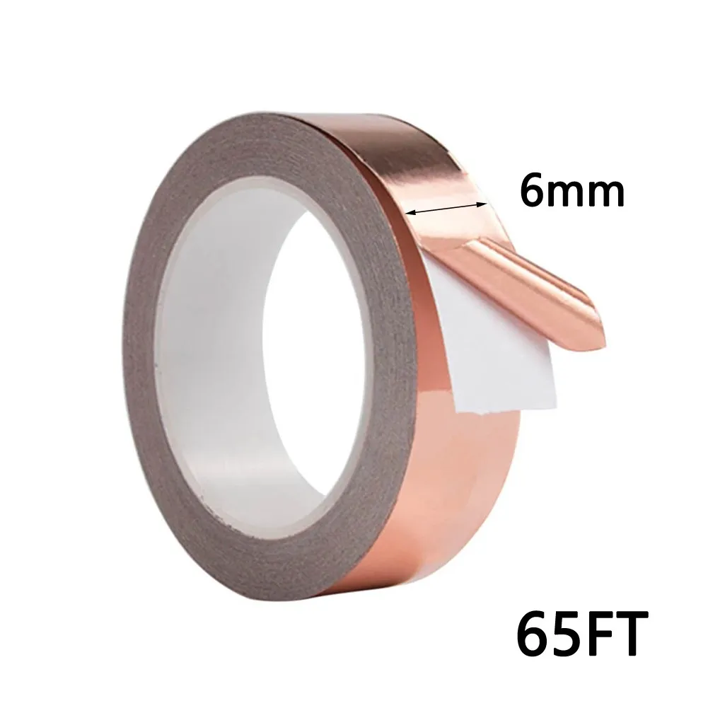 20M Copper Foil Tape Single Side Conductive Shielding Tape Snail Tape Stain Glass Home Appliance DIY Copper Tape