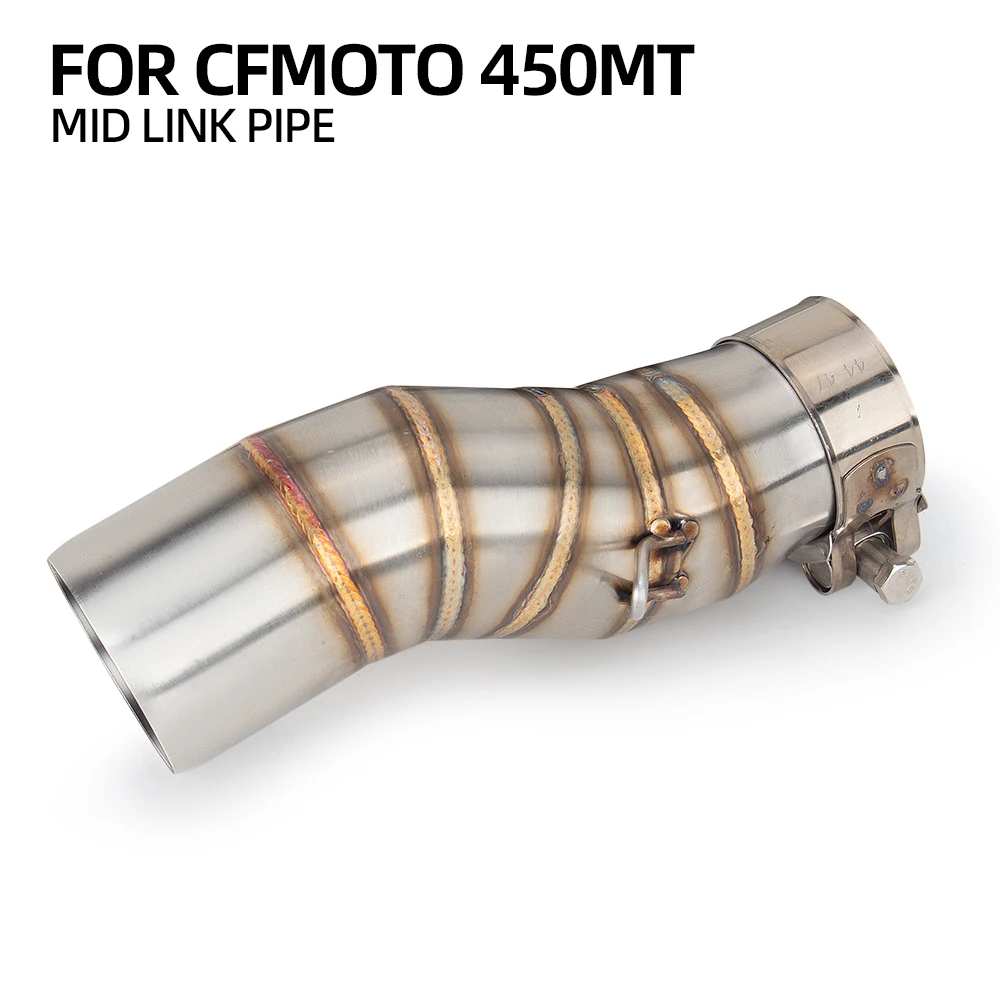 ลื่นบนกลางหลอด Fit สําหรับ CFMOTO 450MT 450 MT รถจักรยานยนต์ไอเสียปรับเปลี่ยนสแตนเลส 51 มม.Escape กลาง Link ท่อ 1